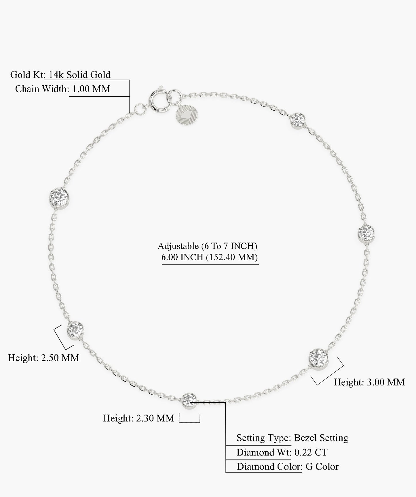 Elegant Diamond Station Bracelet
