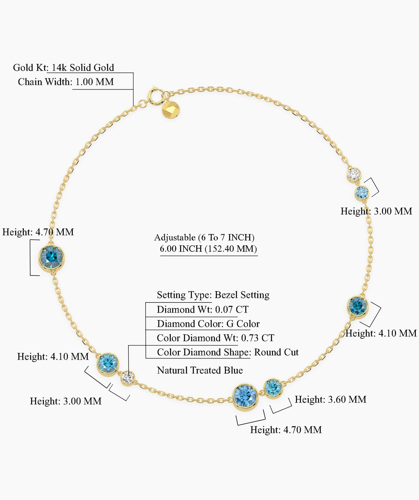 Elegant Bezel Natural Diamond Bracelet