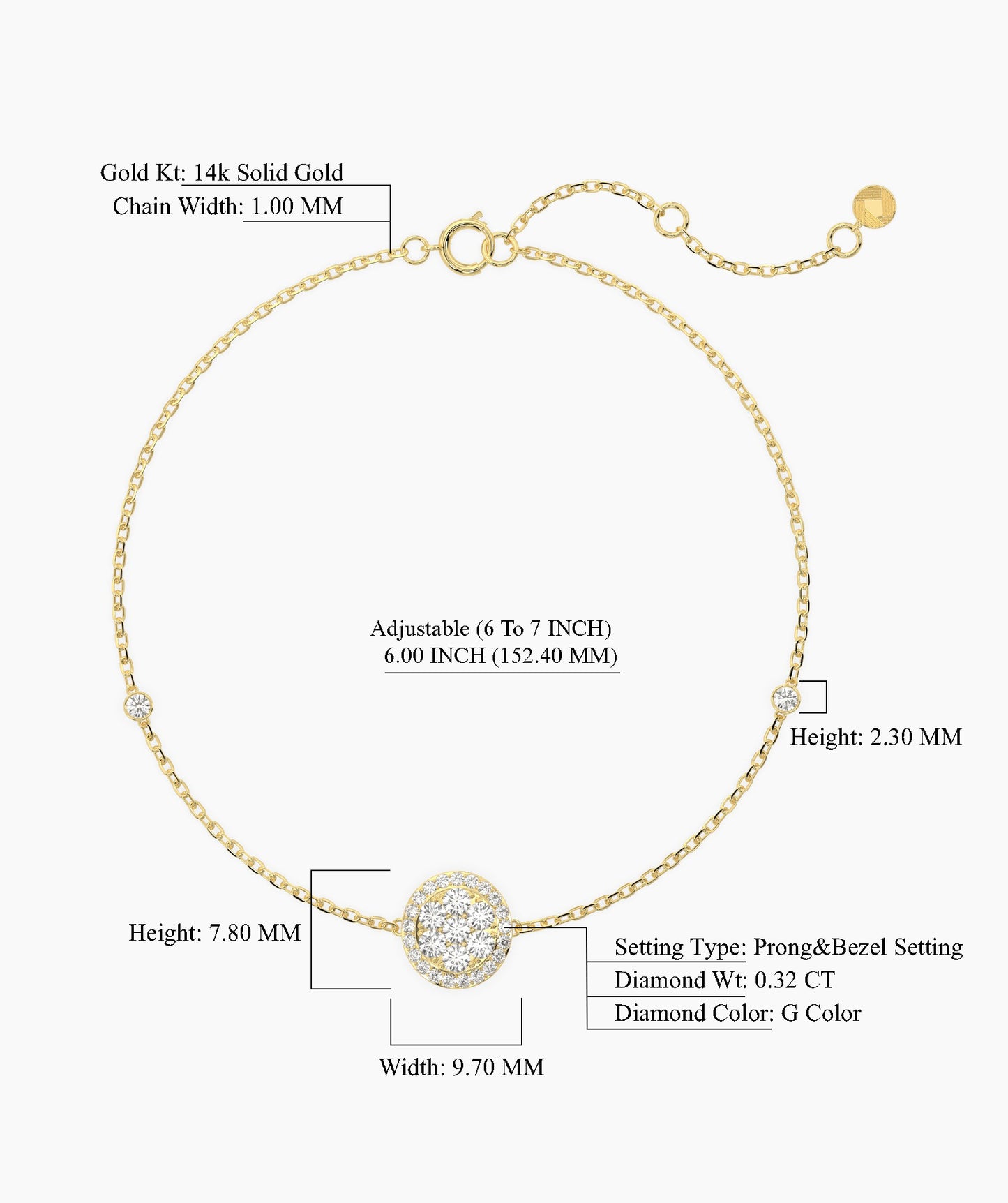 Gleaming Disc Diamond Bracelet