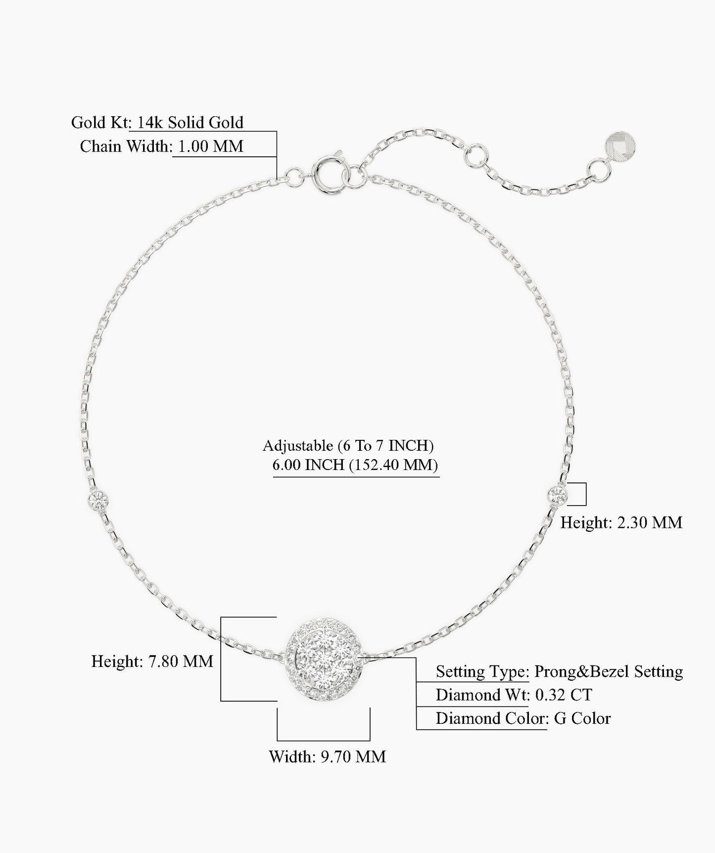 Gleaming Disc Diamond Bracelet