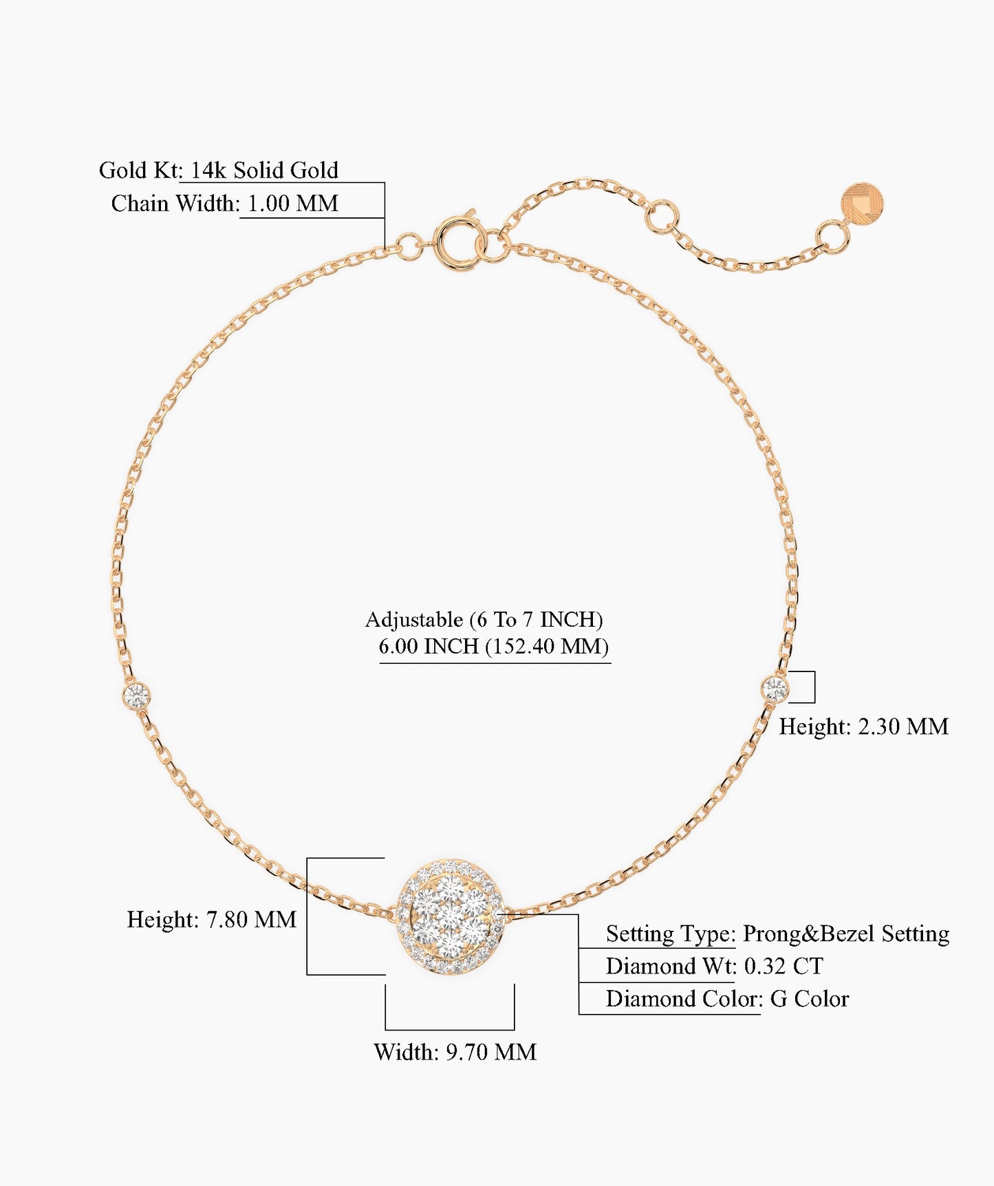 Gleaming Disc Diamond Bracelet