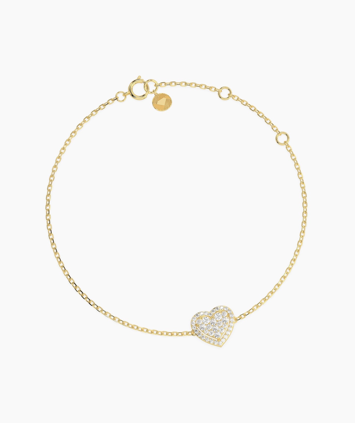Heart of 14K Gold Diamond Bracelet