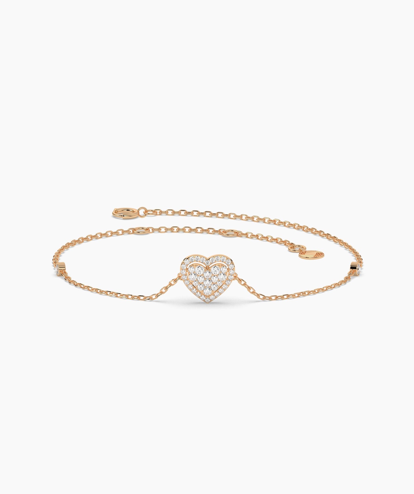 Heart of 14K Gold Diamond Bracelet