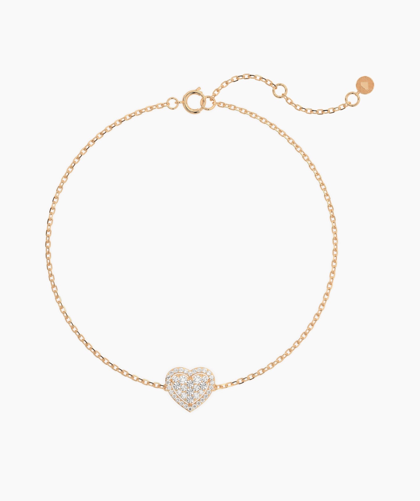 Heart of 14K Gold Diamond Bracelet