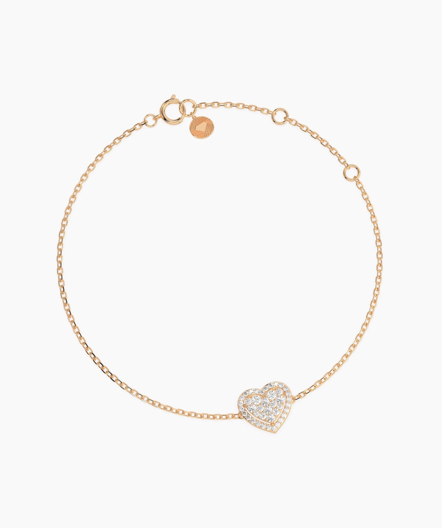 Heart of 14K Gold Diamond Bracelet
