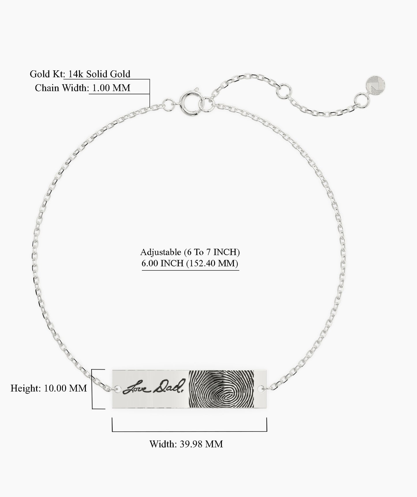 Custom Fingerprint Engraved Bracelet