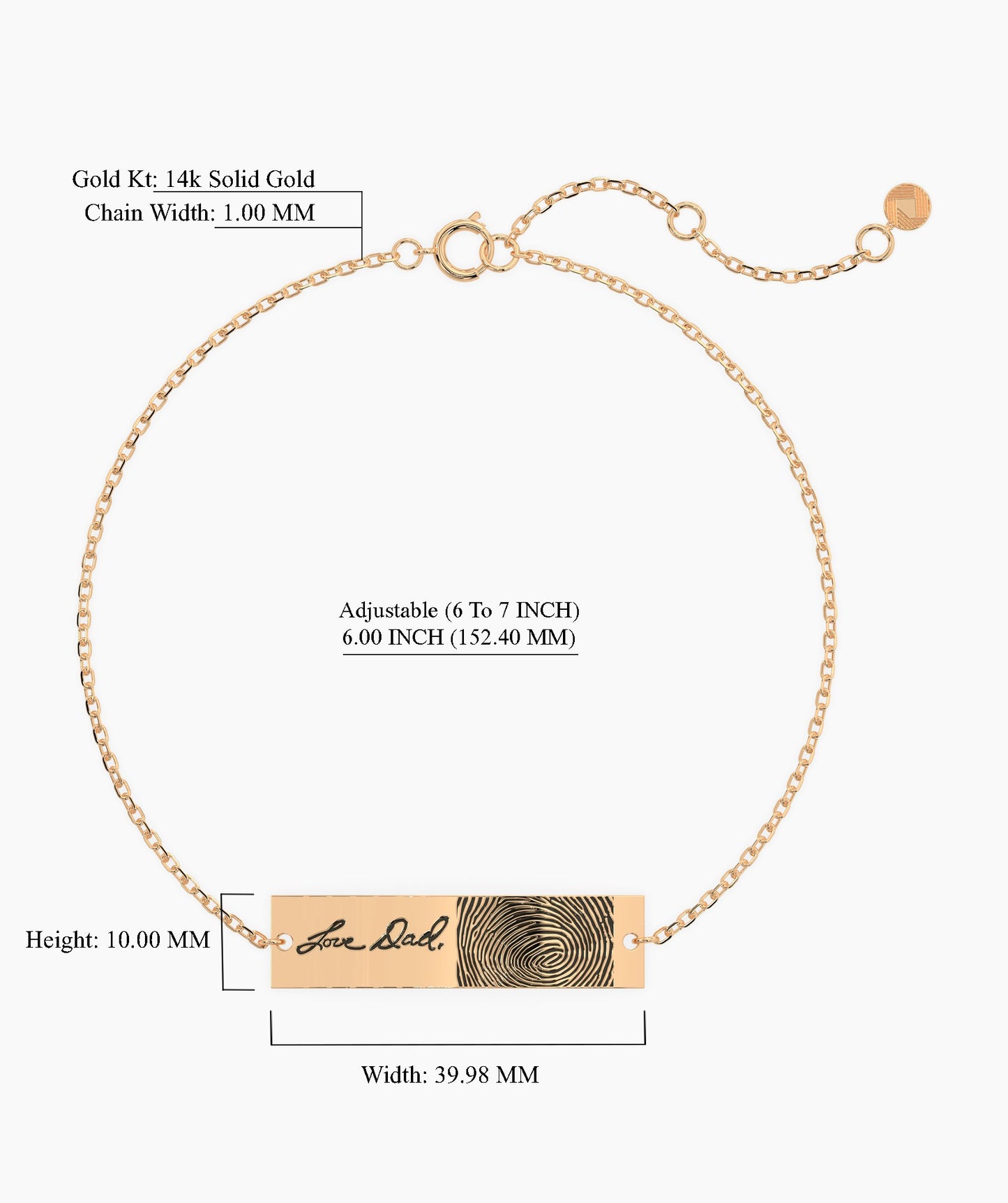 Custom Fingerprint Engraved Bracelet