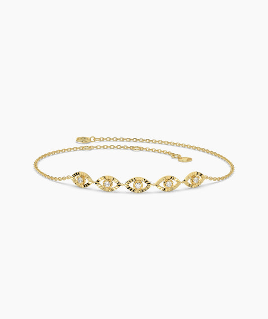 14K Gold Bezel Set Bracelet