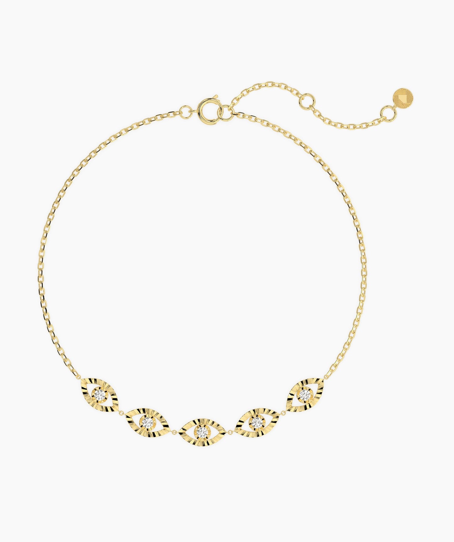 14K Gold Bezel Set Bracelet