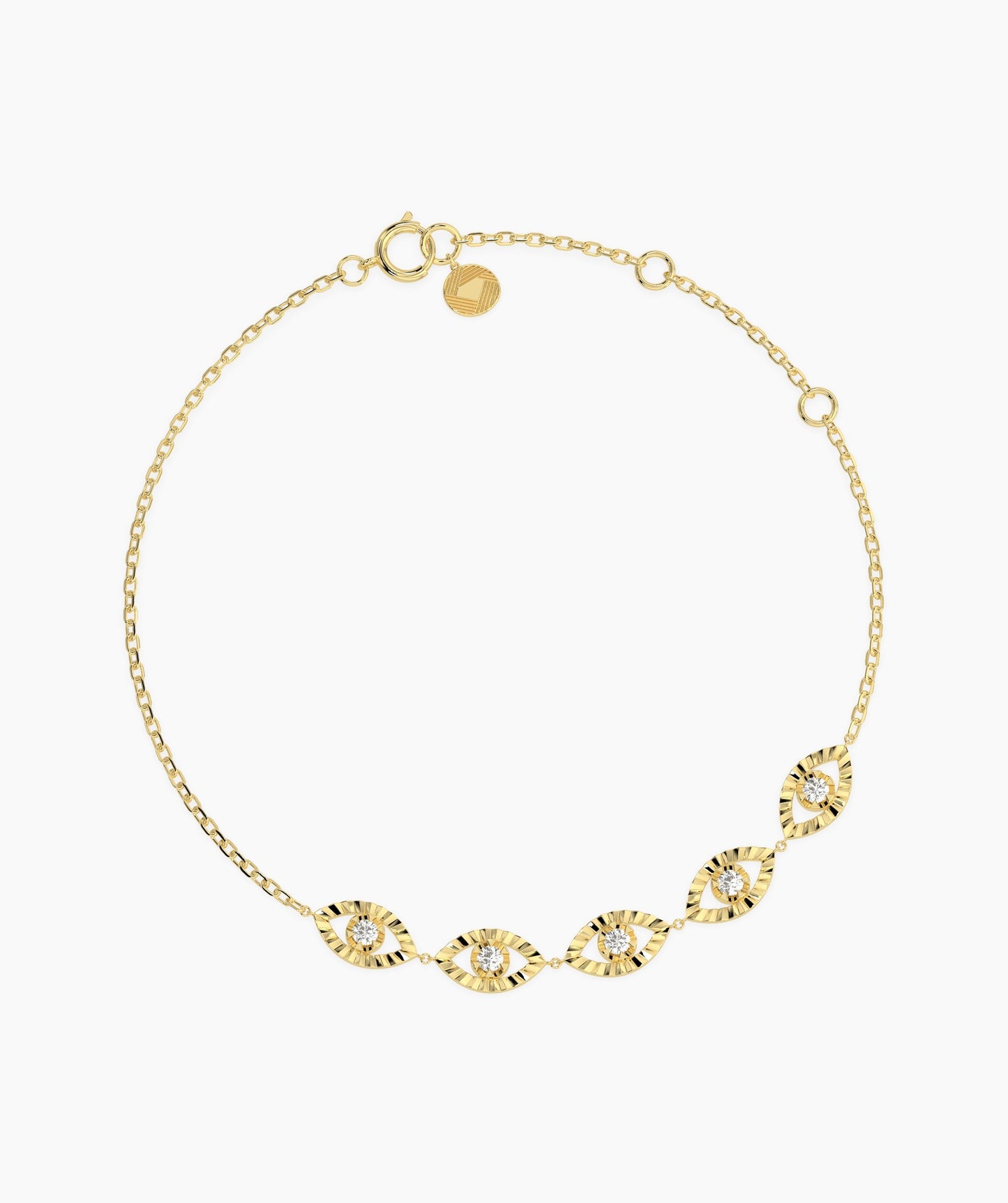 14K Gold Bezel Set Bracelet