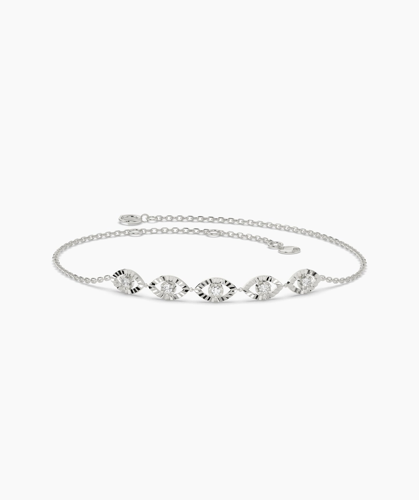 14K Gold Bezel Set Bracelet