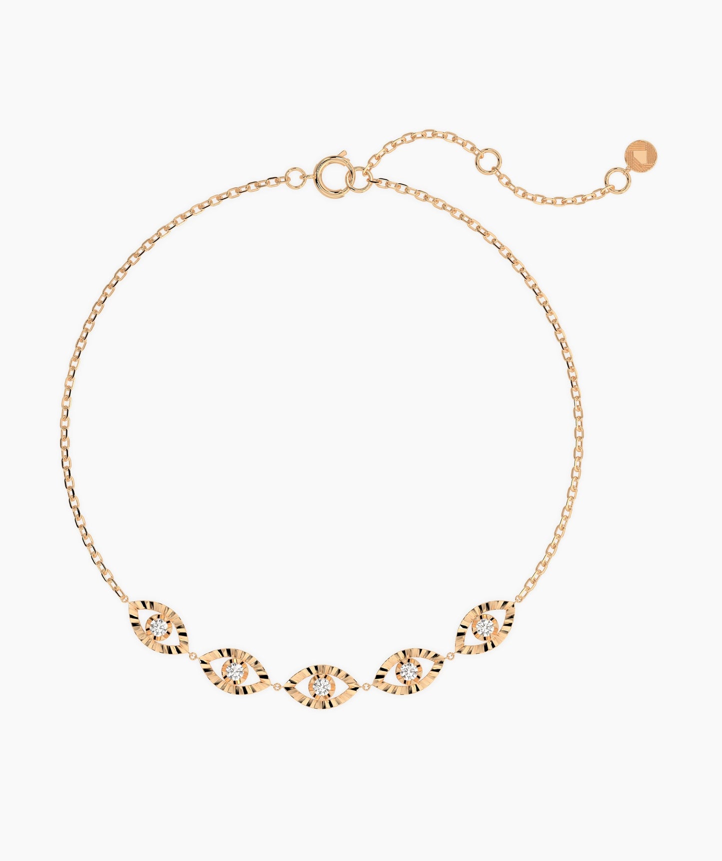 14K Gold Bezel Set Bracelet