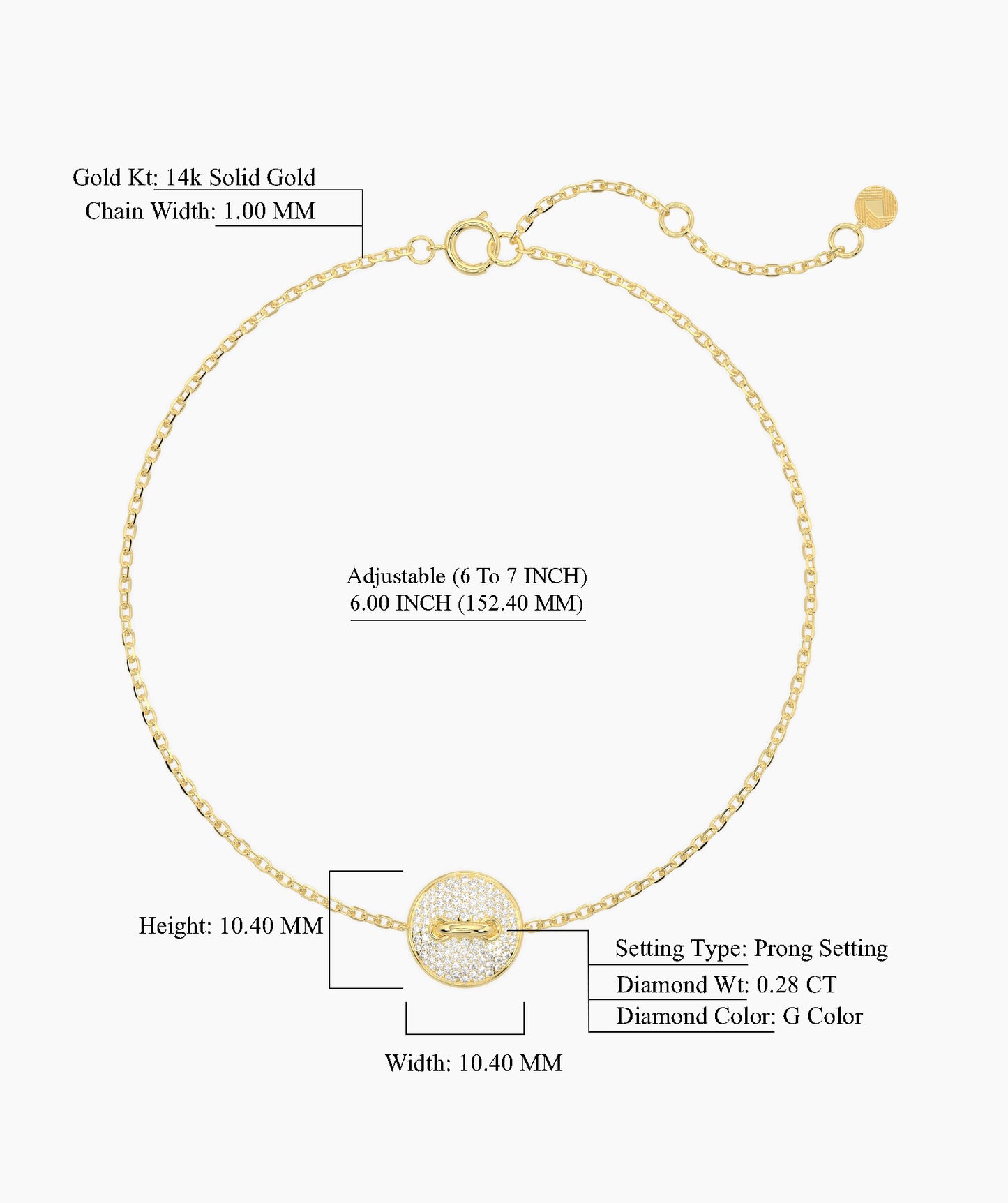 Diamond Pave Gold Bracelet