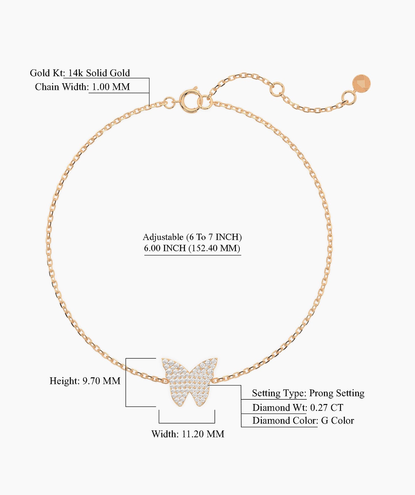 Diamond Butterfly Bracelet