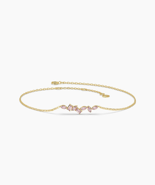 14K Gold Pink Diamond Bracelet