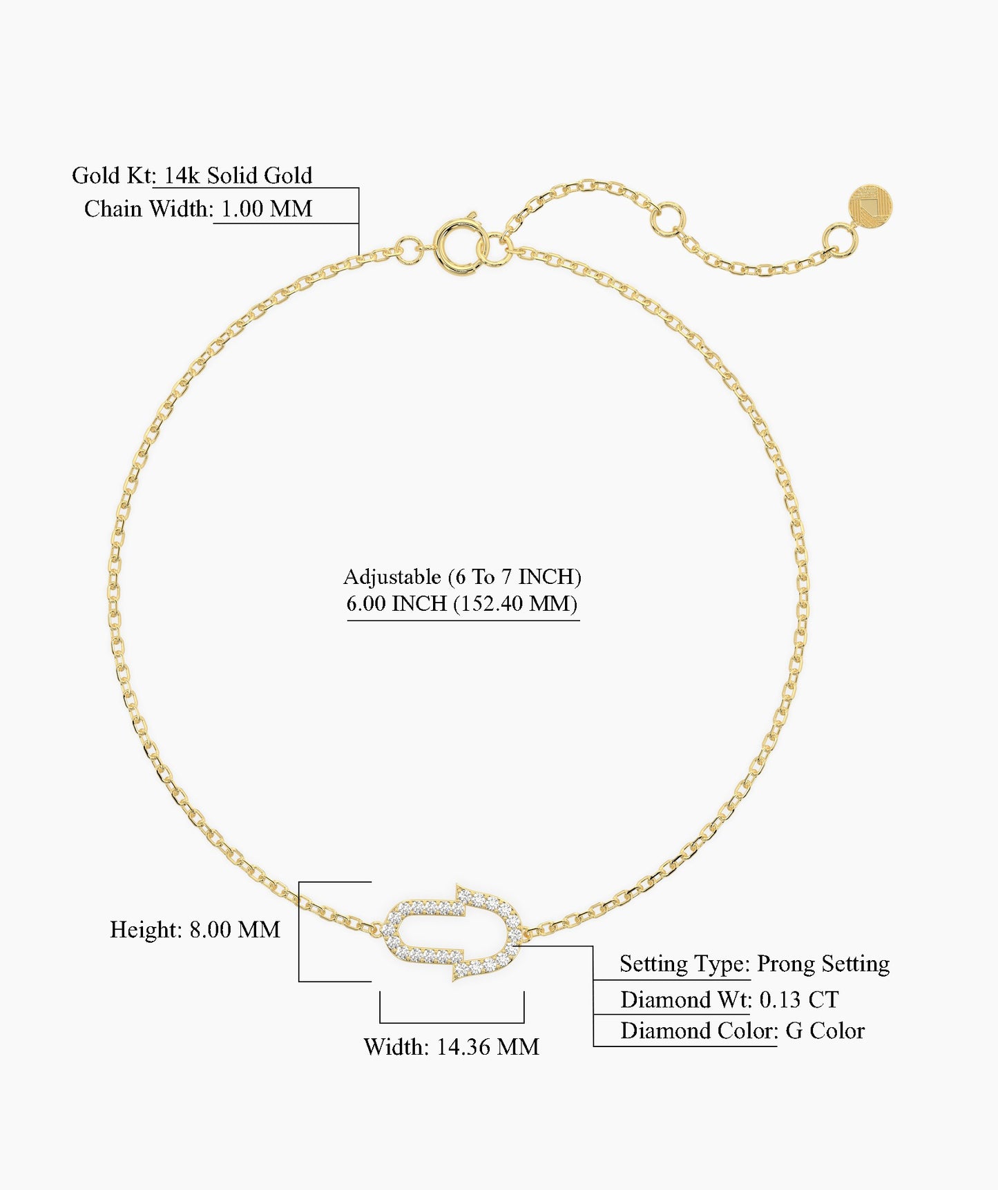 Dainty Horseshoe Gold Bracelet