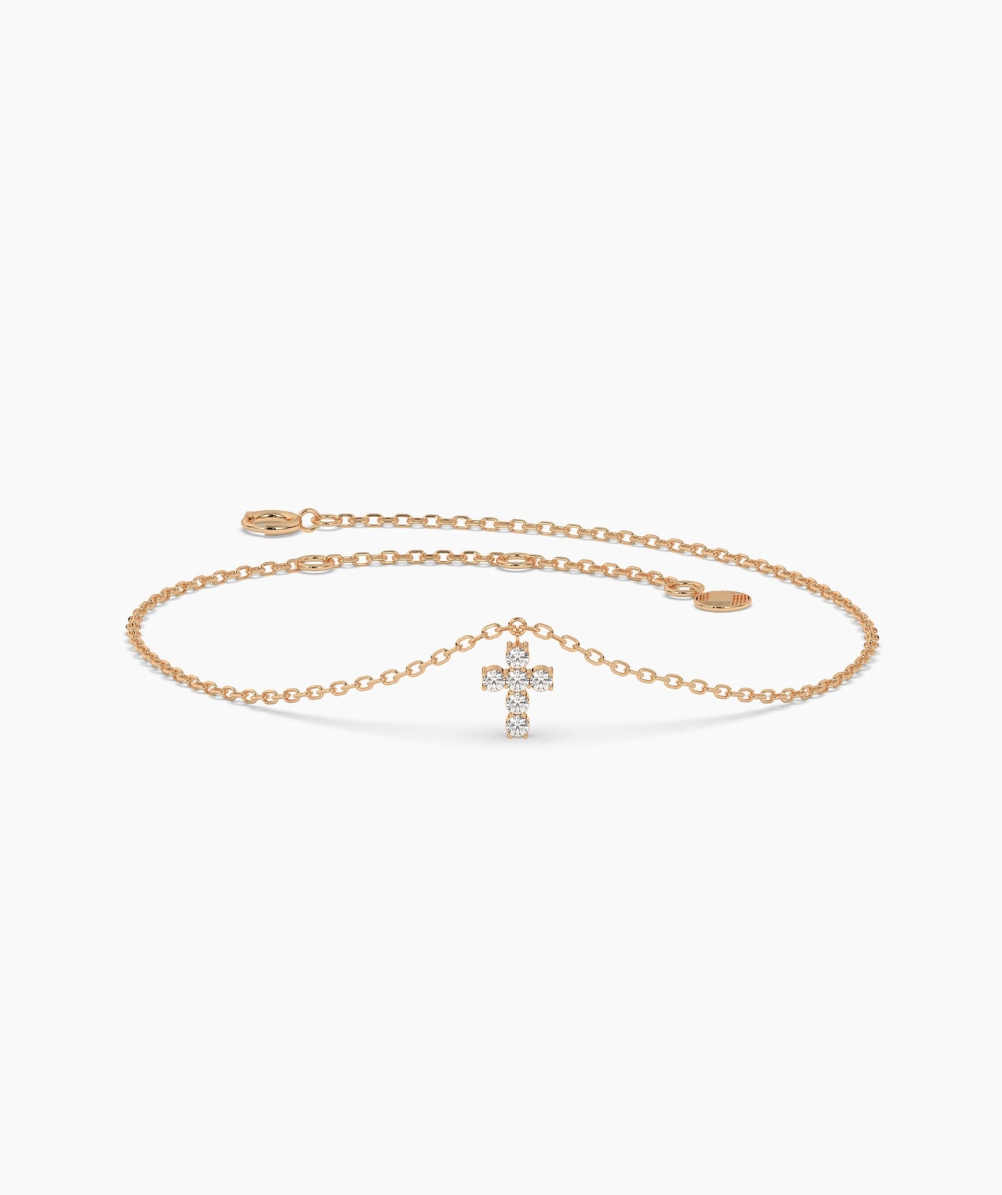 14K Gold Diamond Cross Bracelet