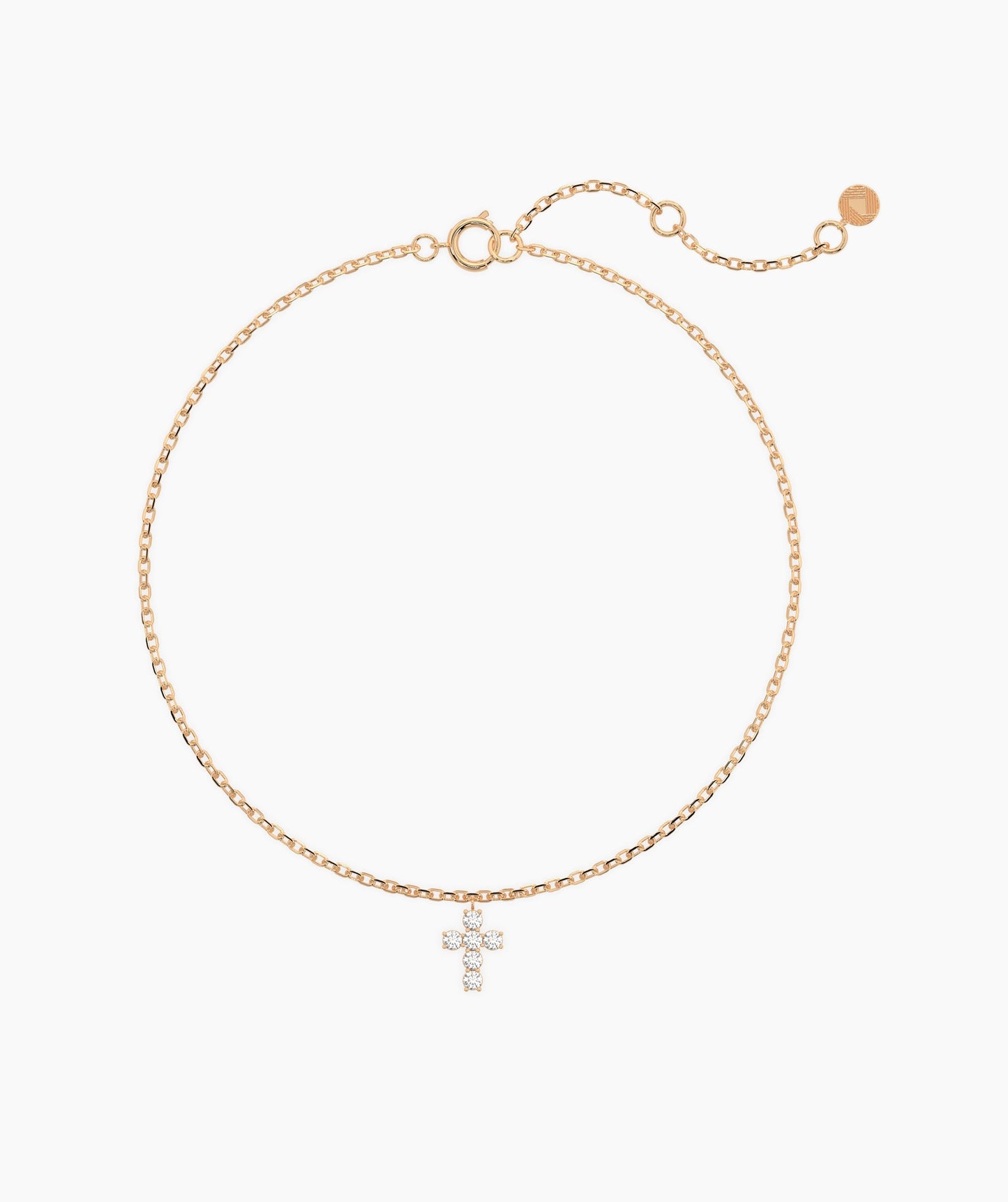 14K Gold Diamond Cross Bracelet