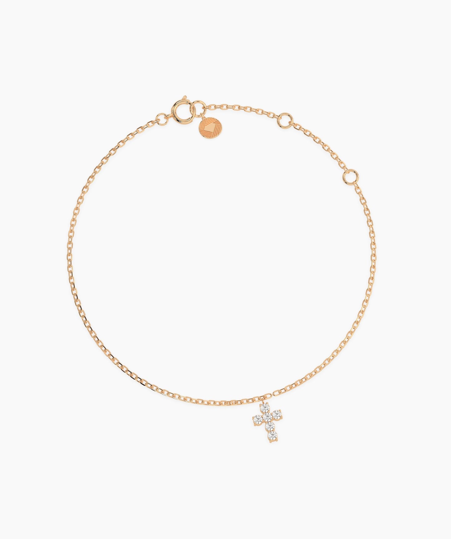 14K Gold Diamond Cross Bracelet