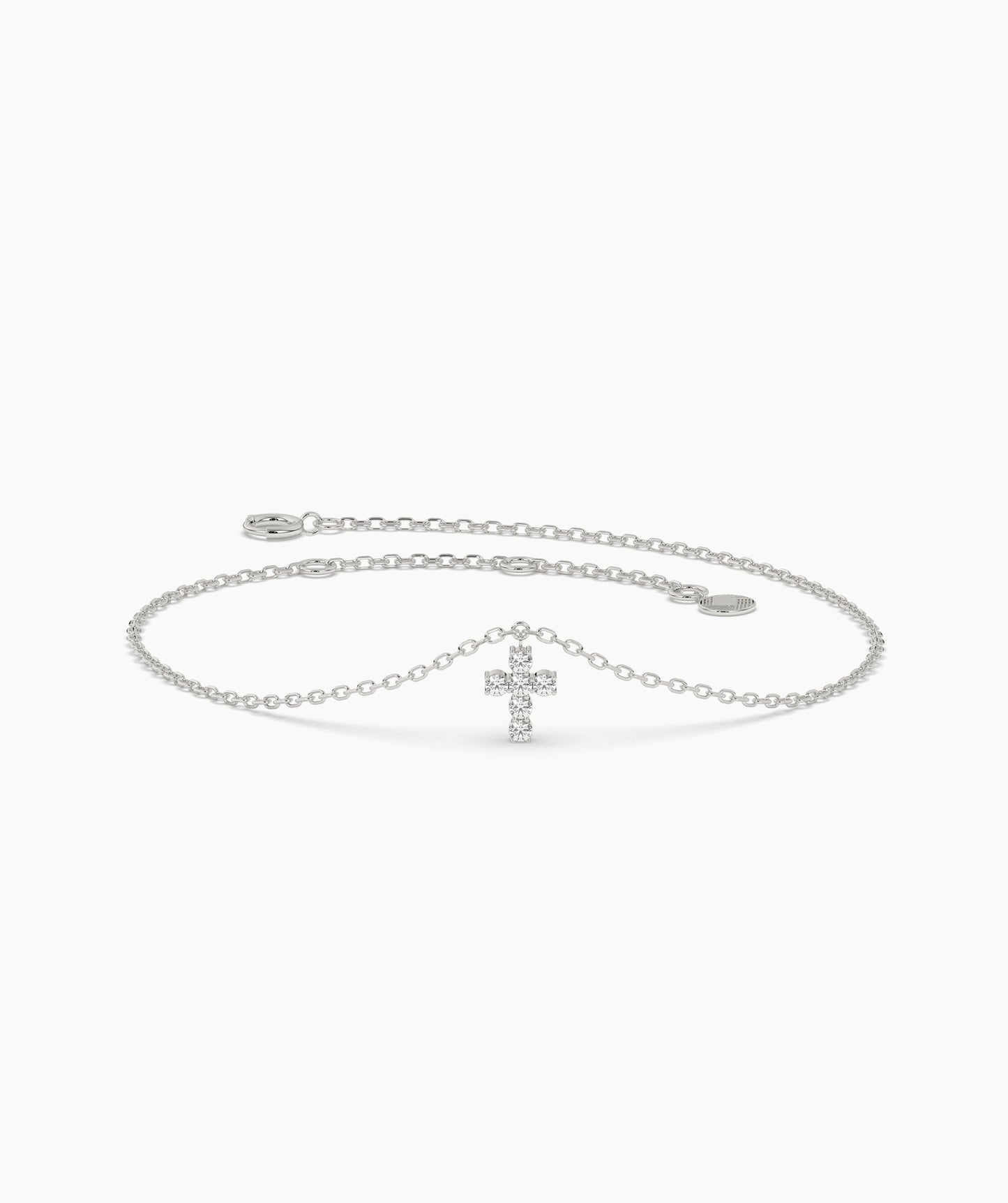 14K Gold Diamond Cross Bracelet