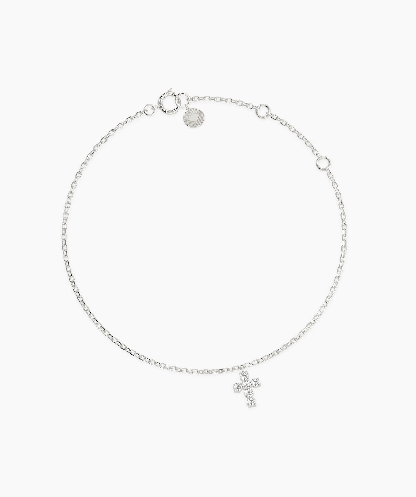14K Gold Diamond Cross Bracelet