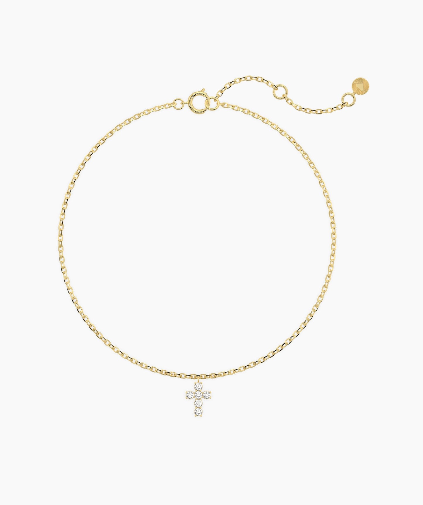 14K Gold Diamond Cross Bracelet