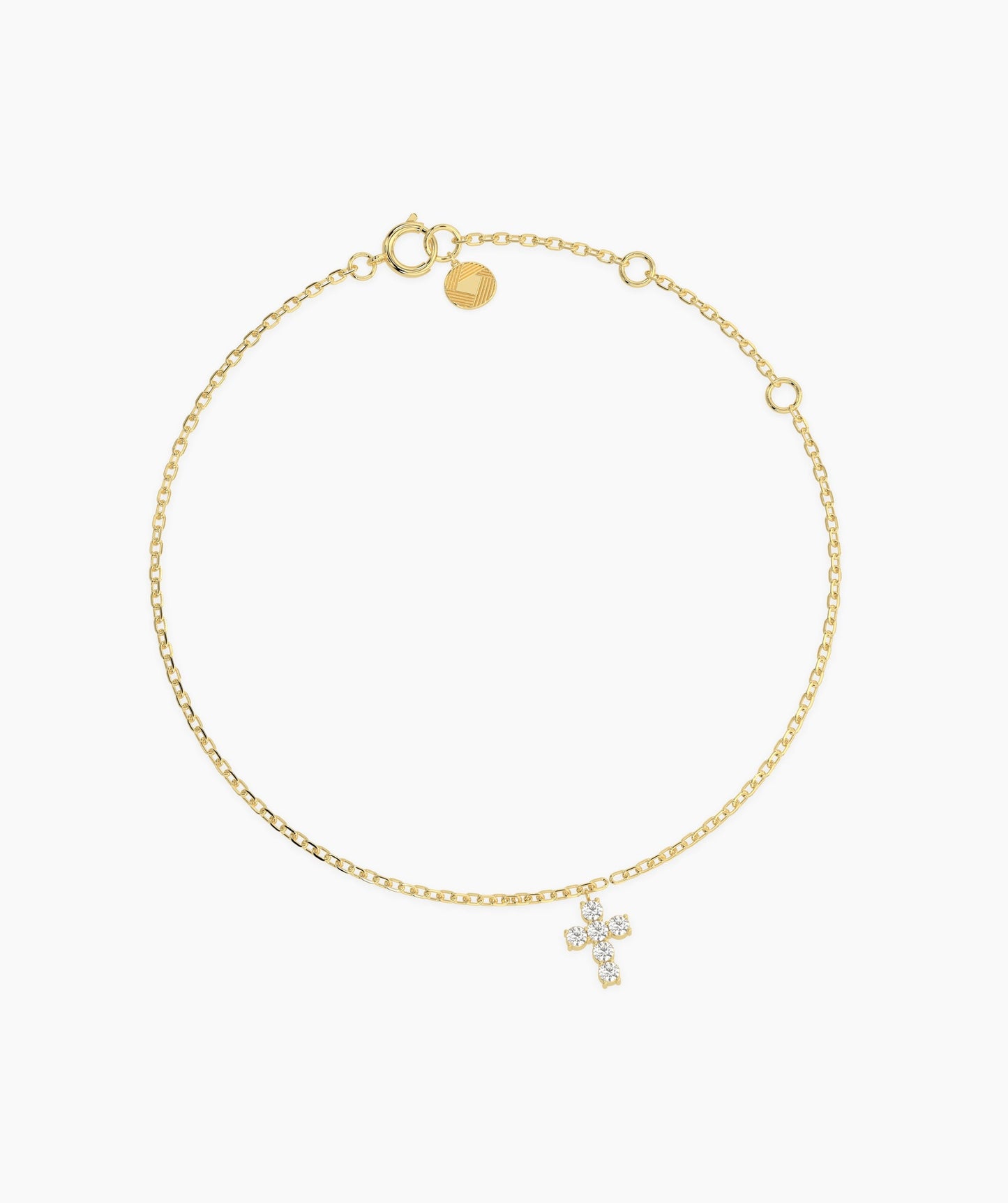 14K Gold Diamond Cross Bracelet