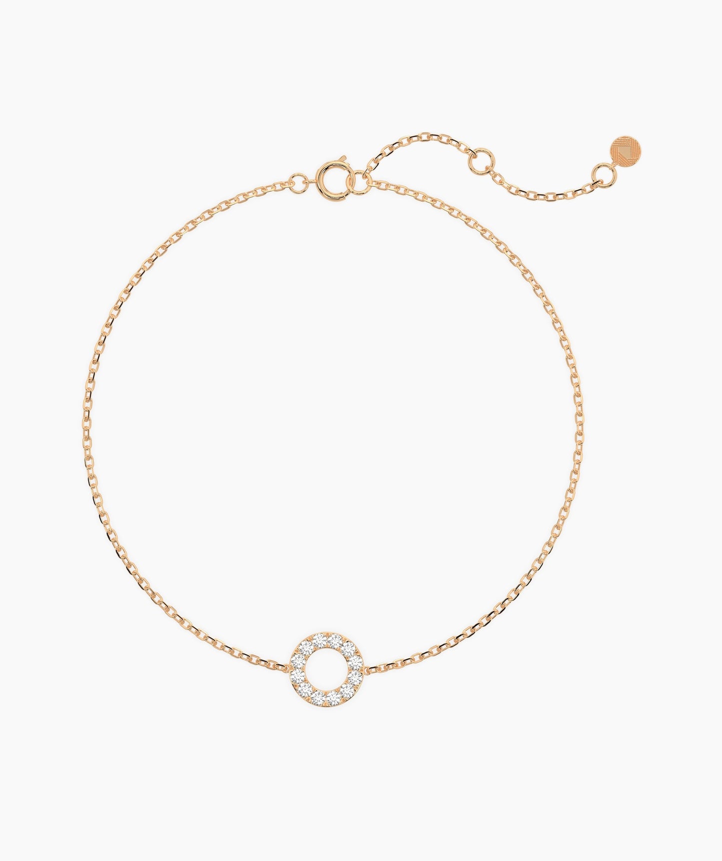 14K Gold Open Circle Bracelet