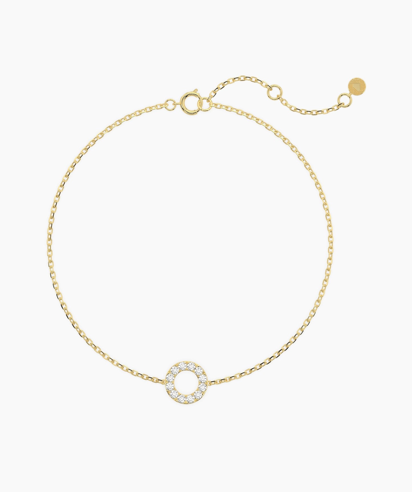 14K Gold Open Circle Bracelet