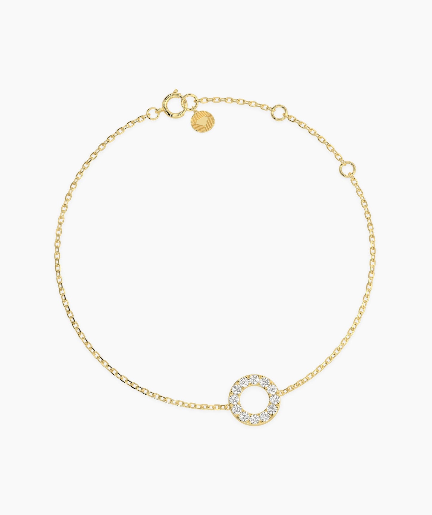 14K Gold Open Circle Bracelet