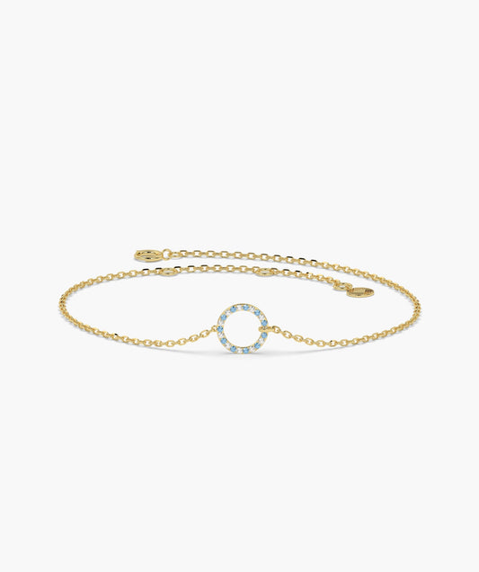 14K Gold Eternity Circle Bracelet
