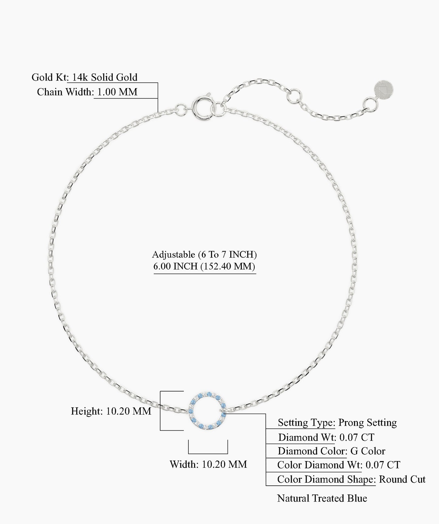 14K Gold Eternity Circle Bracelet