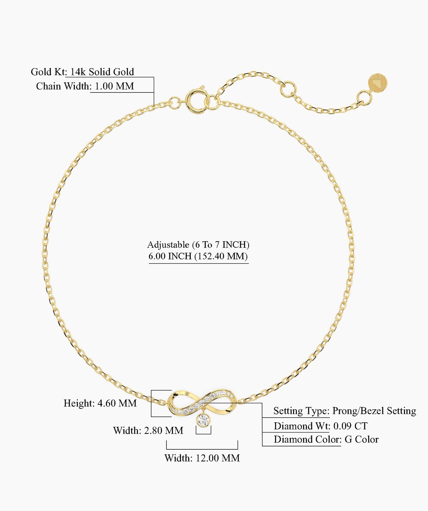 Infinity Bracelet with Diamonds