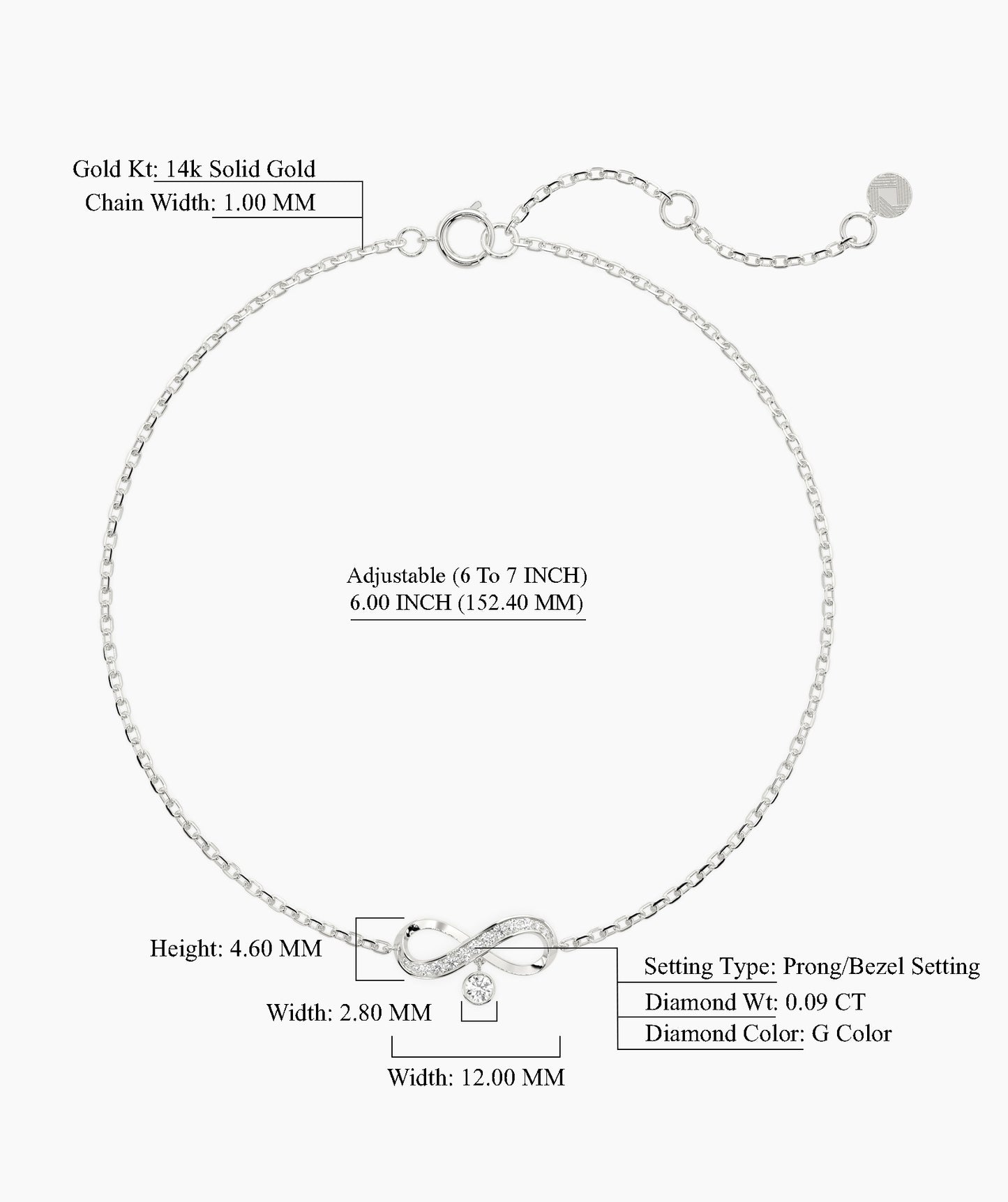 Infinity Bracelet with Diamonds