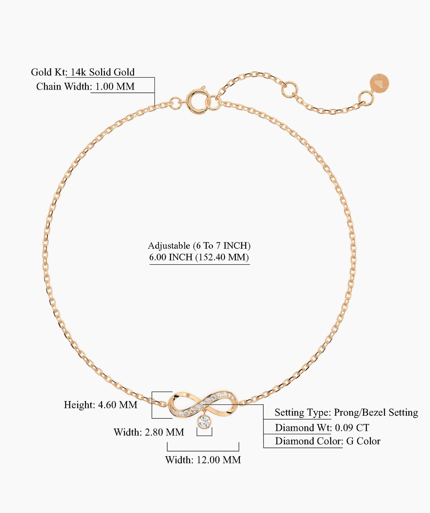 Infinity Bracelet with Diamonds