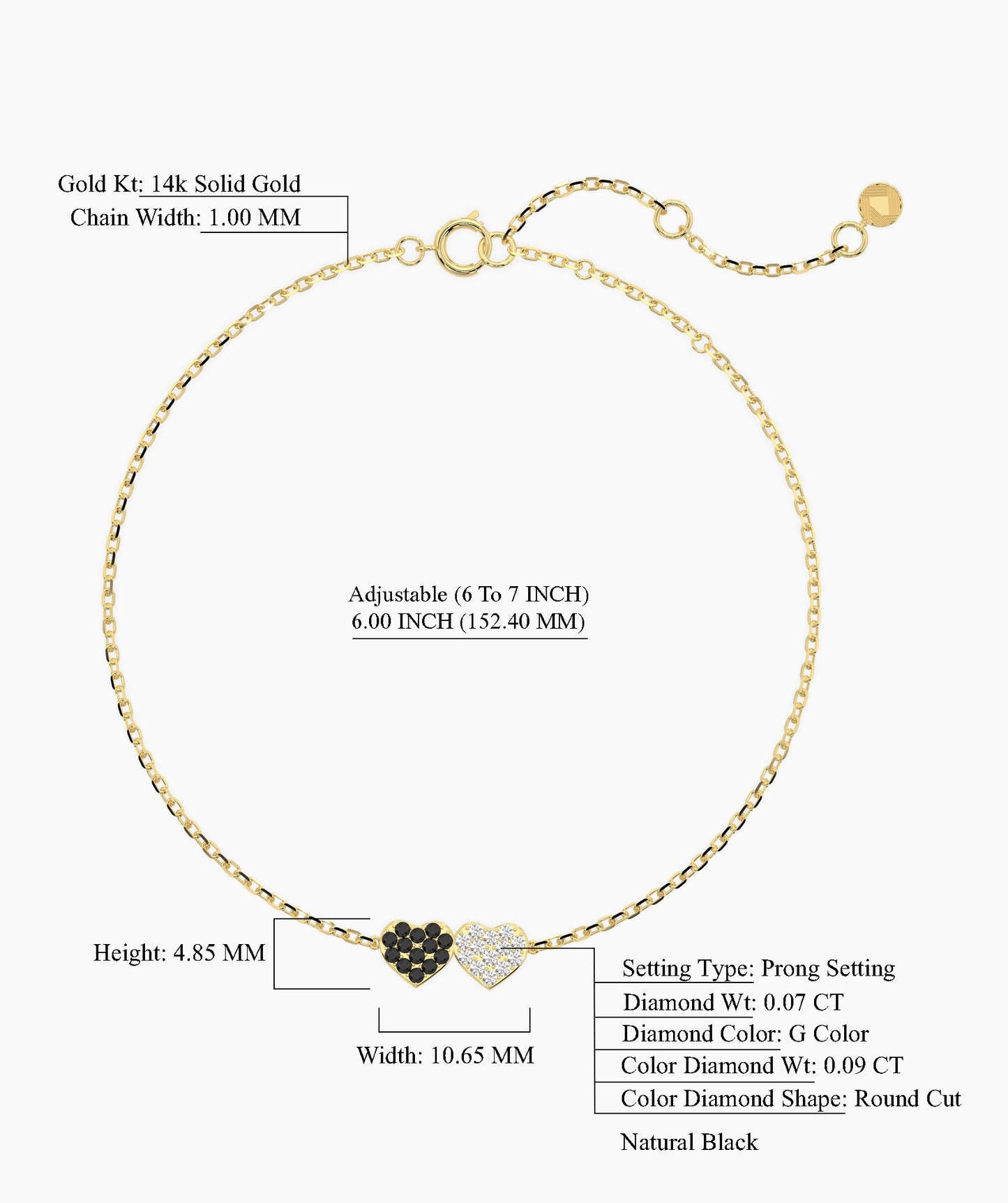 Black & White Heart Bracelet