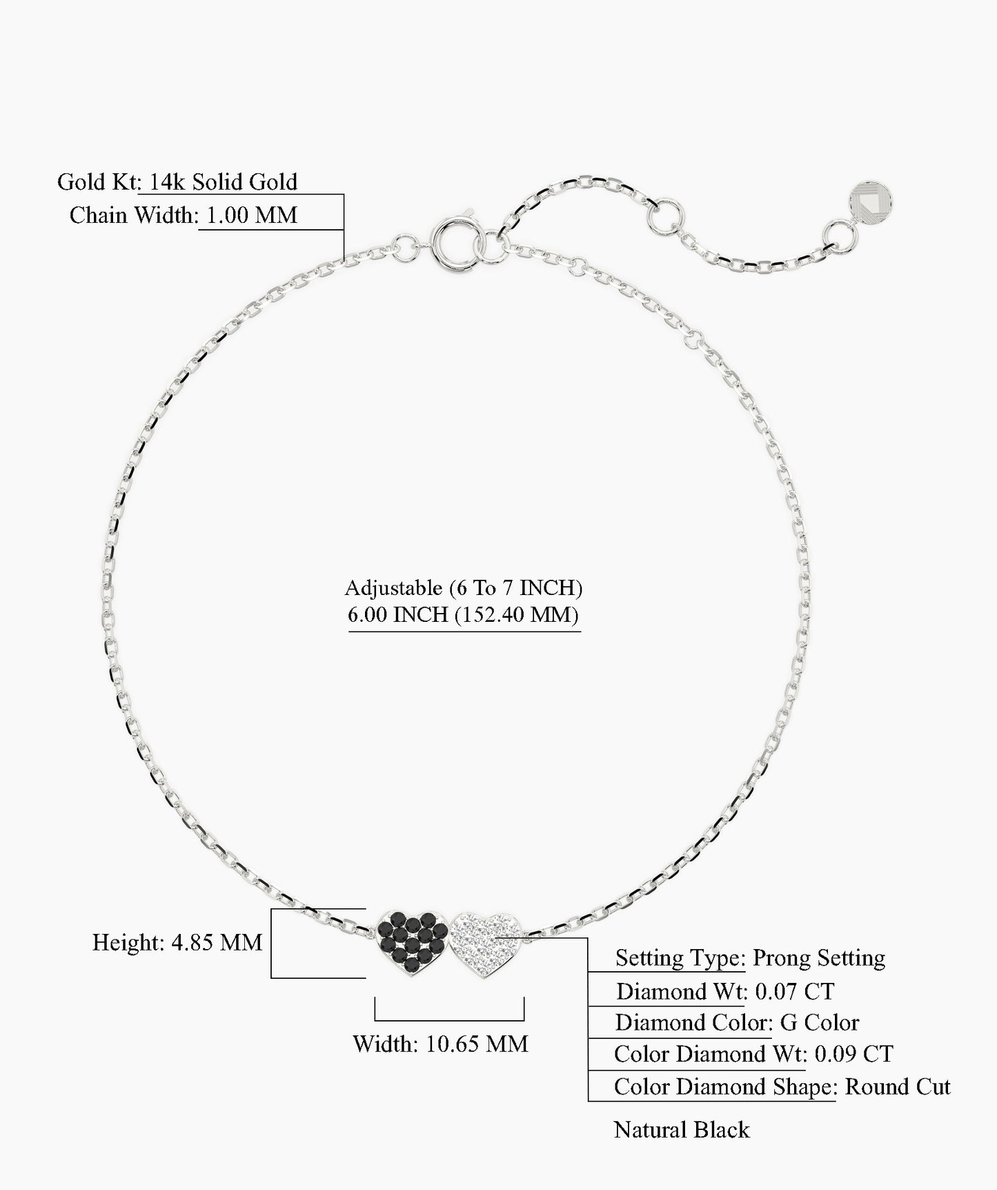 Black & White Heart Bracelet