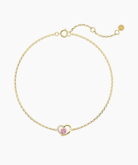 Pink Heart Diamond Bracelet