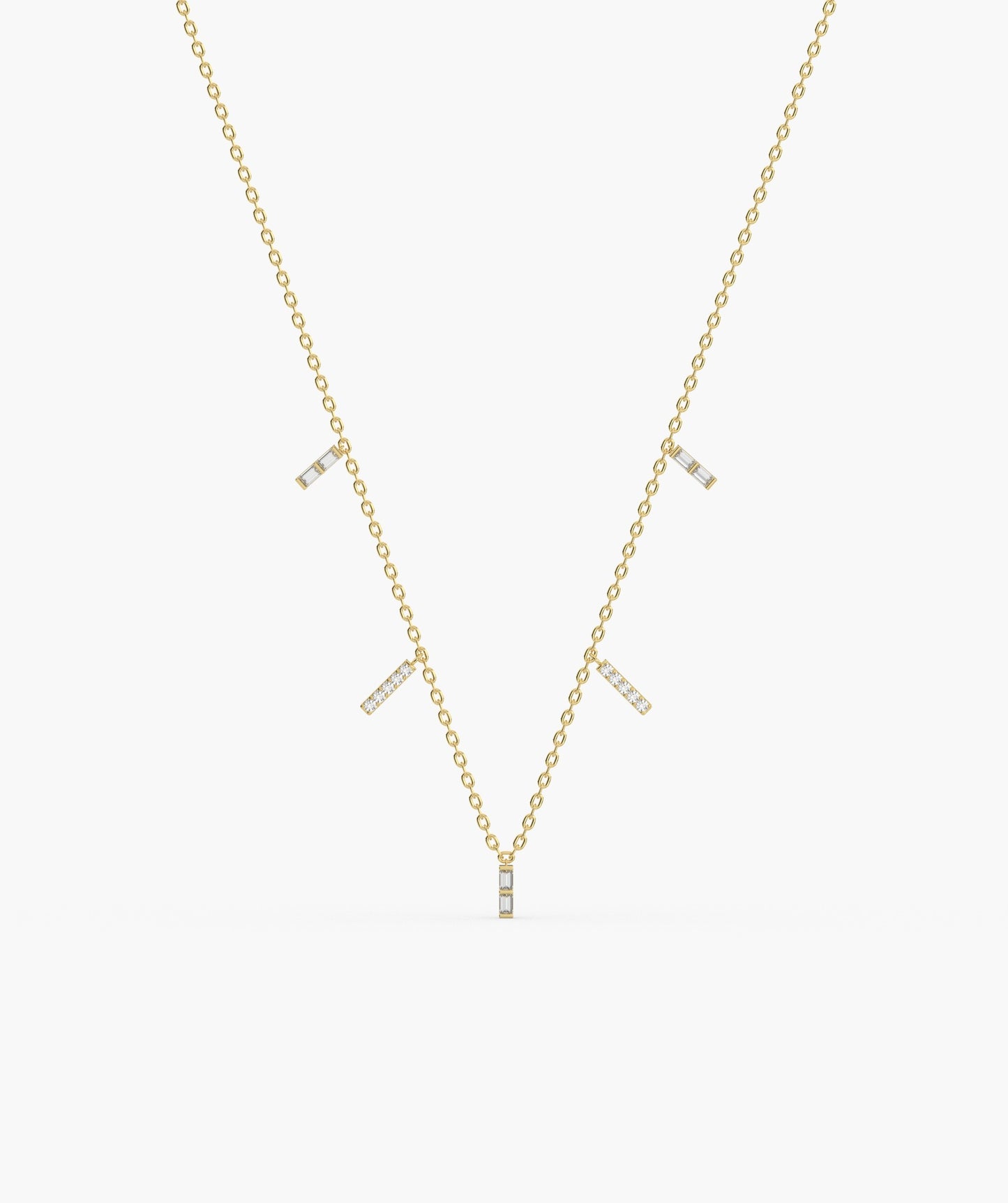Luxury Linear Diamond Gold Necklace