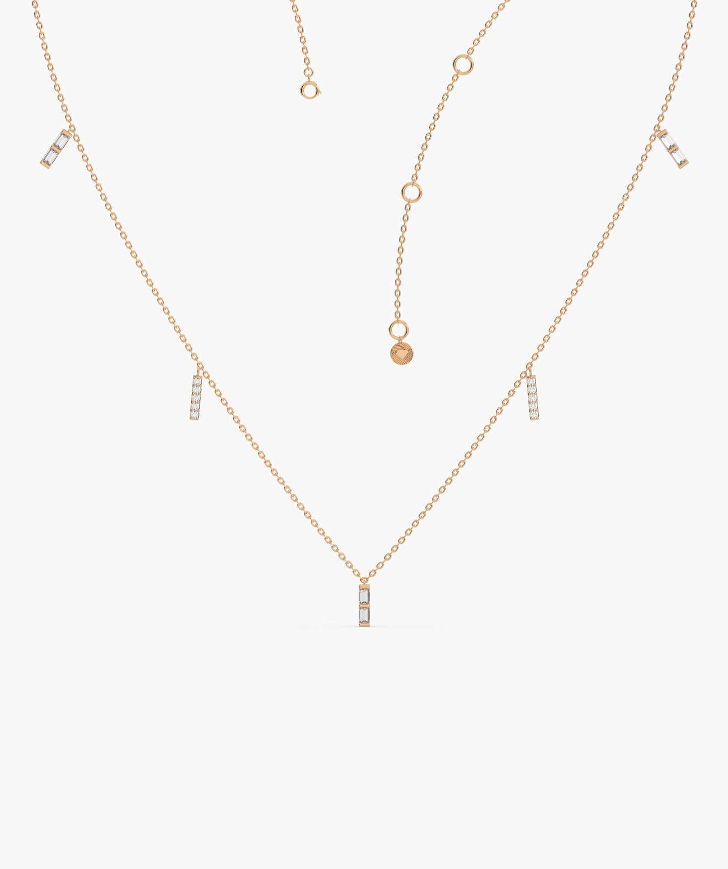 Luxury Linear Diamond Gold Necklace