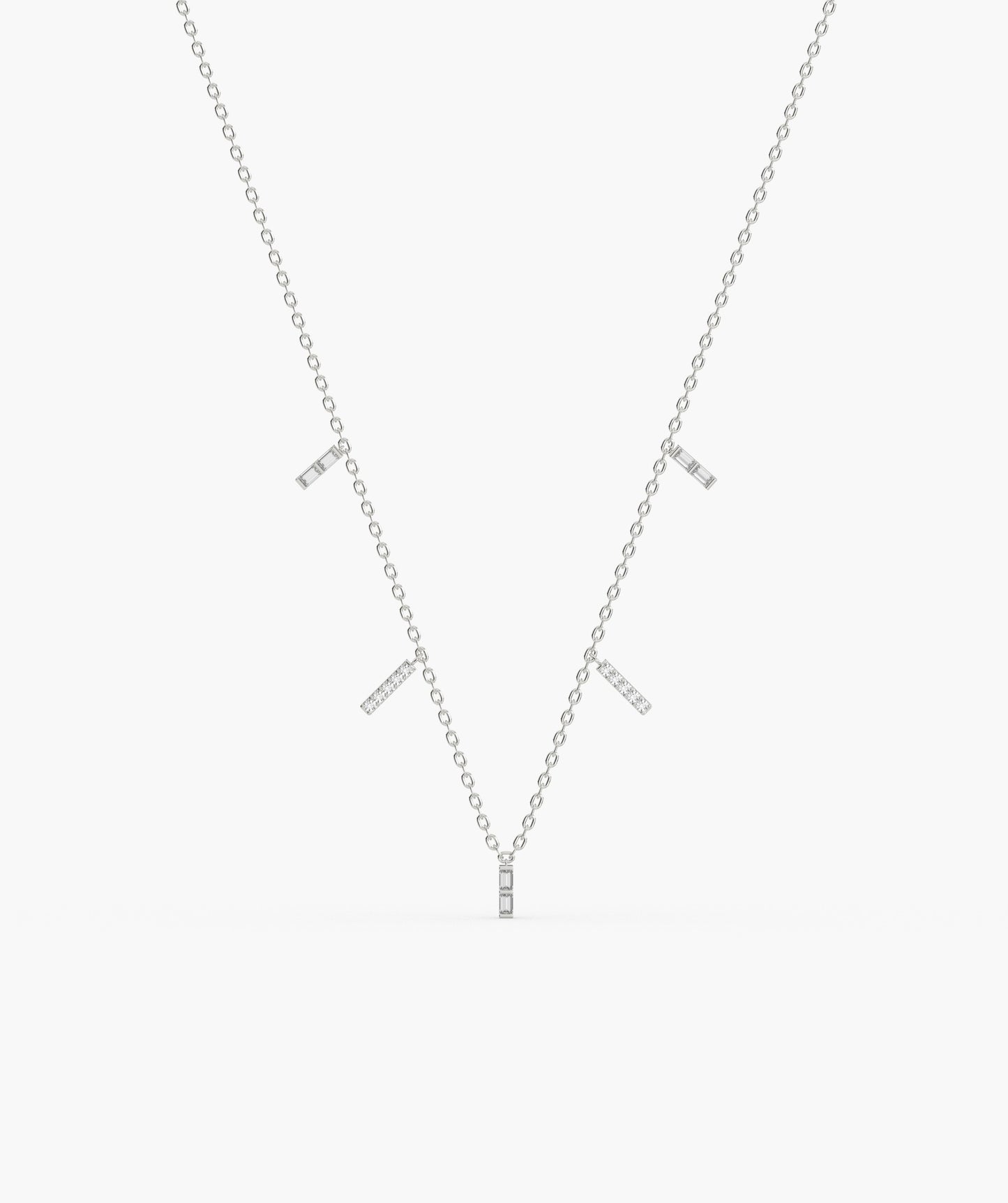 Luxury Linear Diamond Gold Necklace
