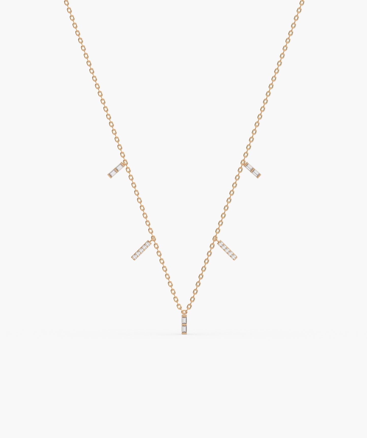 Luxury Linear Diamond Gold Necklace