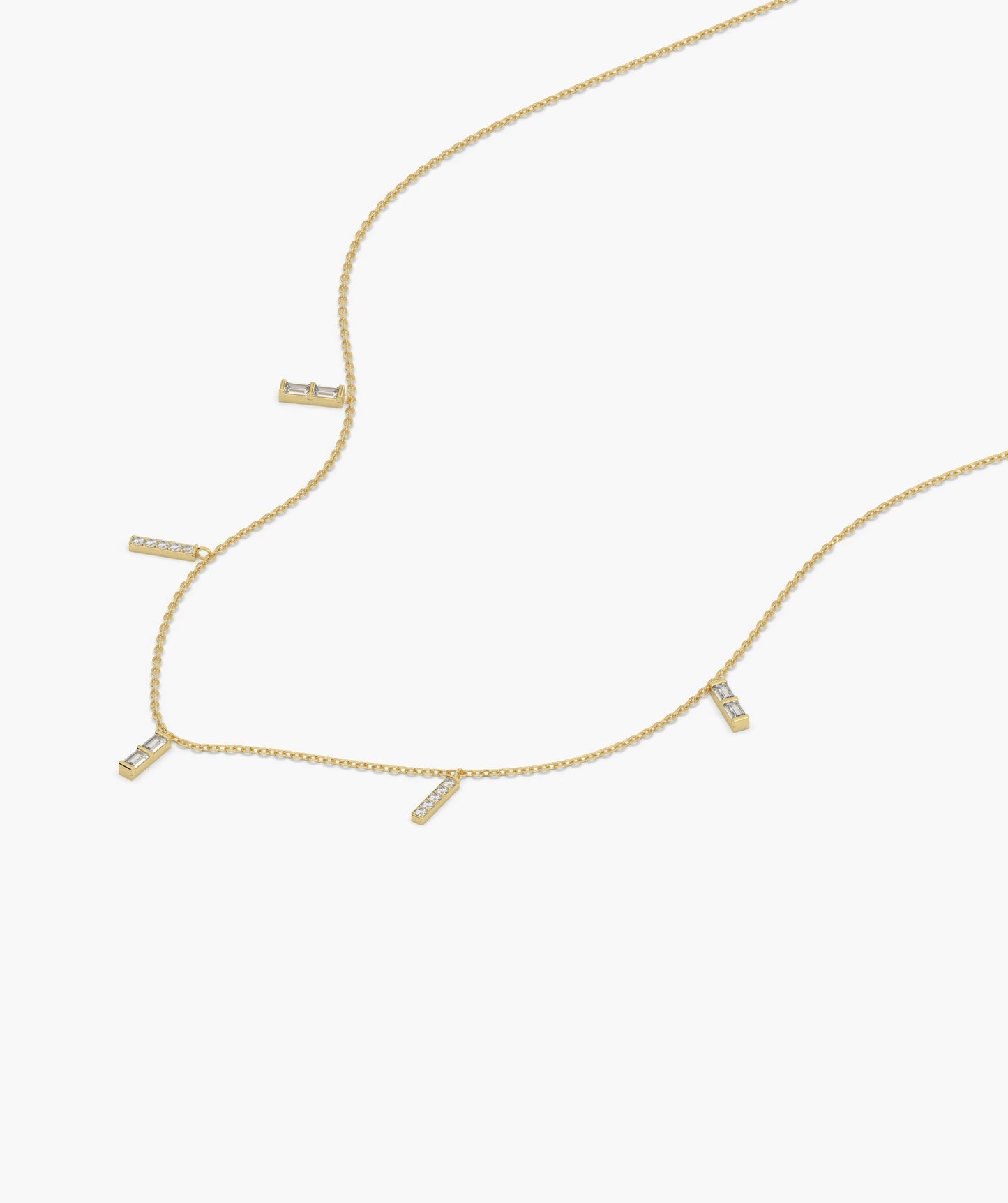 Luxury Linear Diamond Gold Necklace