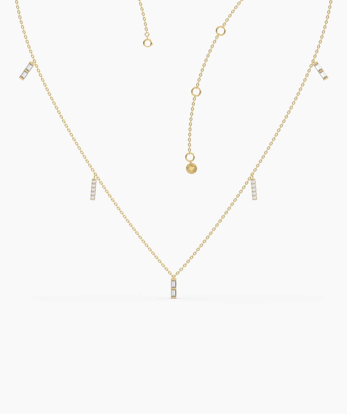 Luxury Linear Diamond Gold Necklace