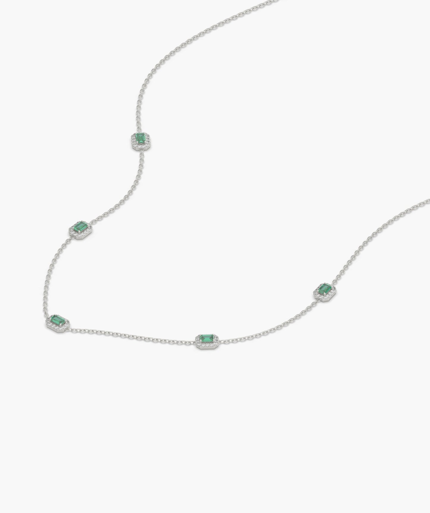 Emerald Elegance Station Necklace