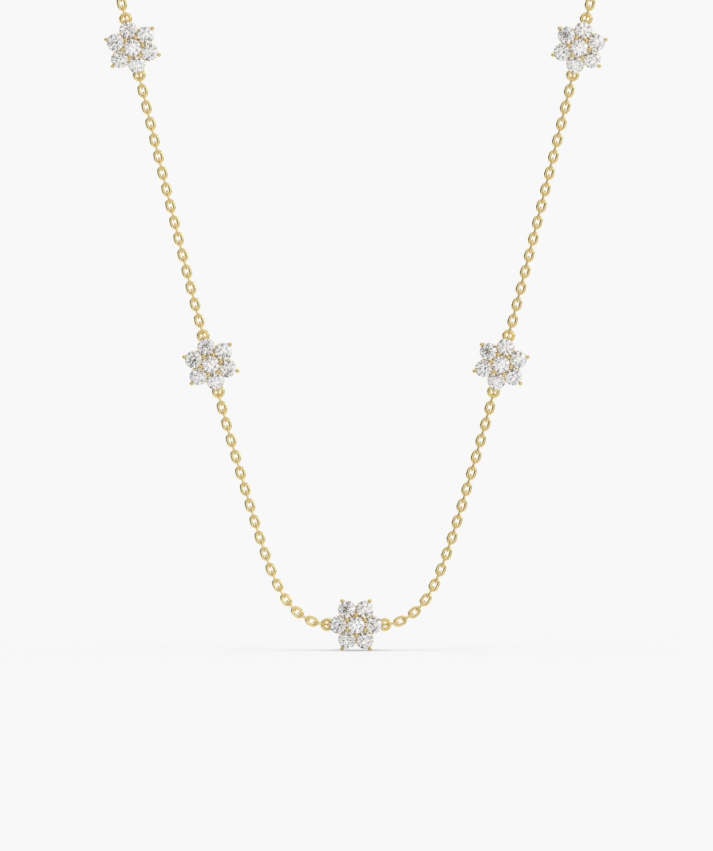 Starry Diamond Cluster Necklace