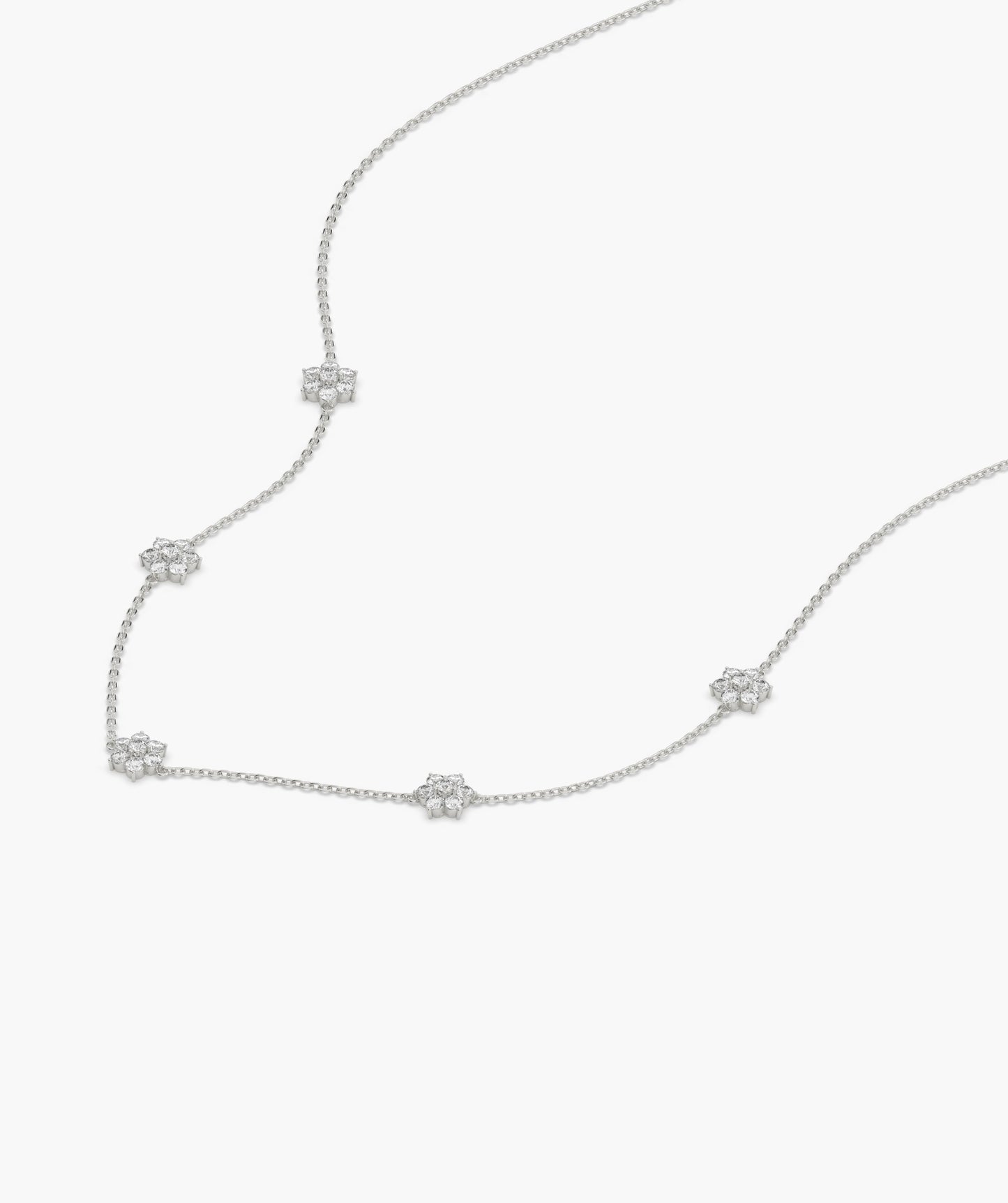 Starry Diamond Cluster Necklace