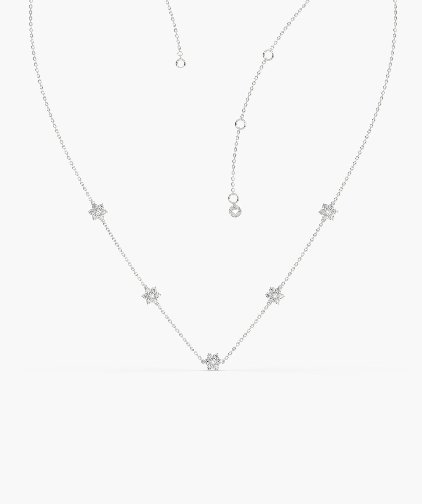 Starry Diamond Cluster Necklace