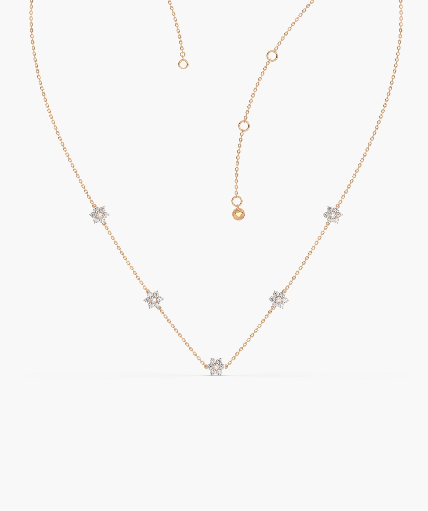 Starry Diamond Cluster Necklace