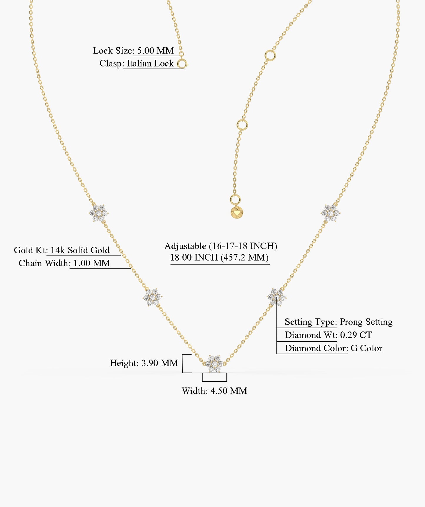 Starry Diamond Cluster Necklace